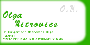 olga mitrovics business card